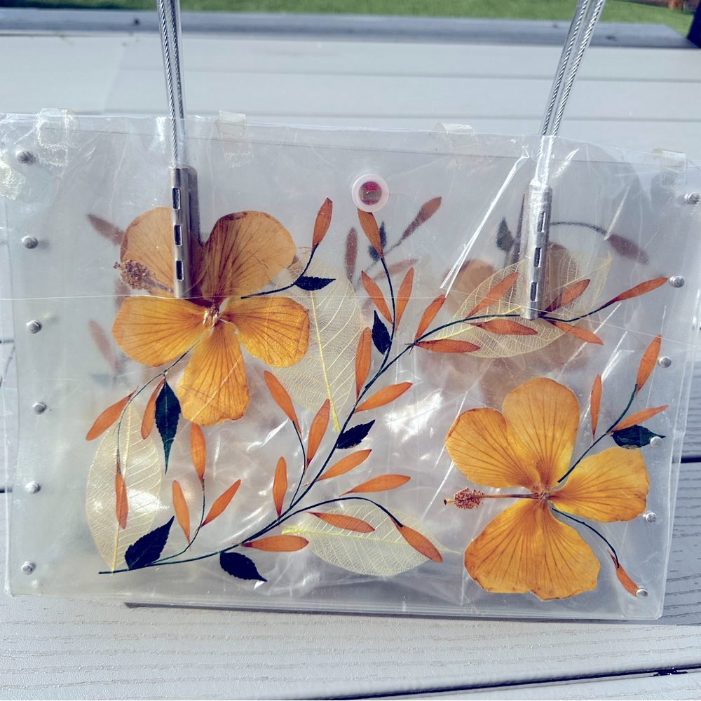 New Clear Bag with Pressed Flowers